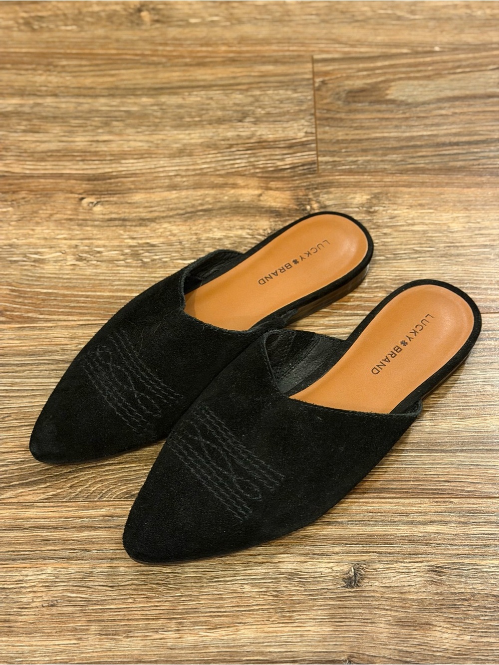 Lucky Brand Women’s Black Suede Slip On Flats